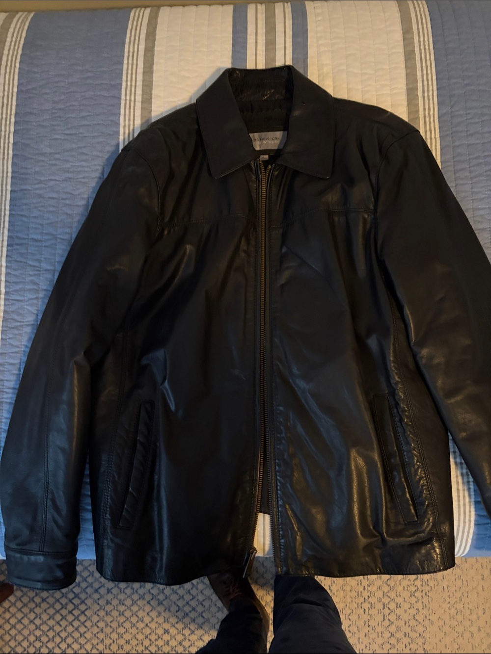 Marc Jacobs Black Leather Bomber Jacket